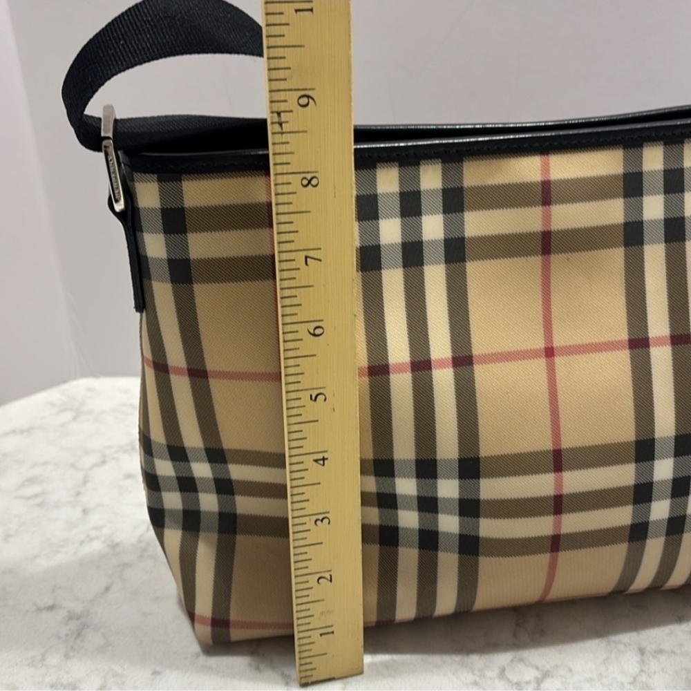 Vintage Burberry Multi Canvas Nova Check Adjustable Crossbody Purse Handbag - Picture 8 of 9